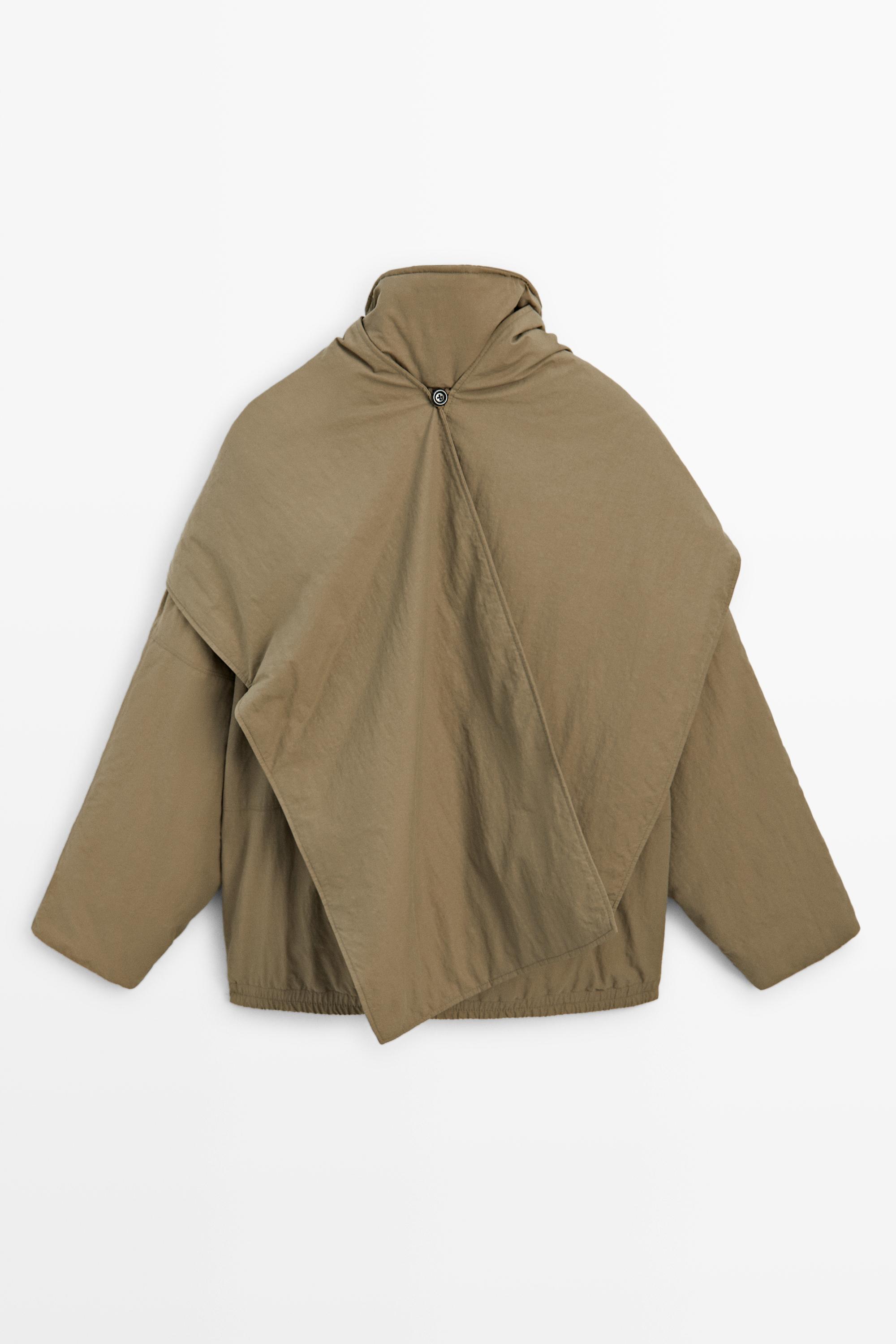 Quilted bomber jacket with scarf